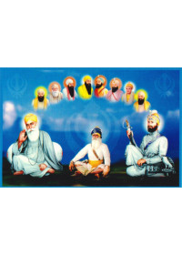 Baba Deep Singh Ji With Sikh Gurus  - SSW1039