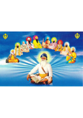 Baba Deep Singh Ji With Sikh Gurus  - SSW1057