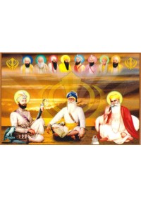 Baba Deep Singh Ji With Sikh Gurus  - SSW1062