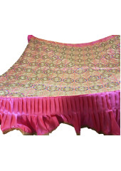 CH_1001 -  Pink Chandoa  Sahib -  6 Feet by 6 Feet  &  Rumala Sahib Set With Elegant Threadwork,  Magnificient Embroidery and Enchanting Borders