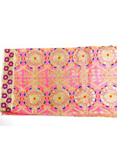 CH_1001 -  Pink Chandoa  Sahib -  6 Feet by 6 Feet  &  Rumala Sahib Set With Elegant Threadwork,  Magnificient Embroidery and Enchanting Borders