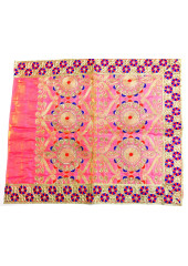 CH_1001 -  Pink Chandoa  Sahib -  6 Feet by 6 Feet  &  Rumala Sahib Set With Elegant Threadwork,  Magnificient Embroidery and Enchanting Borders