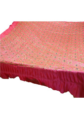 CH_1003 -  Pink Chandoa  Sahib -  5 Feet by 5 Feet  &  Rumala Sahib Set With Elegant Threadwork,  Magnificient Embroidery and Enchanting Borders