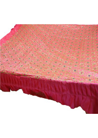 CH_1003 -  Pink Chandoa  Sahib -  5 Feet by 5 Feet  &  Rumala Sahib Set With Elegant Threadwork,  Magnificient Embroidery and Enchanting Borders
