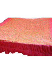 CH_1003 -  Pink Chandoa  Sahib -  5 Feet by 5 Feet  &  Rumala Sahib Set With Elegant Threadwork,  Magnificient Embroidery and Enchanting Borders